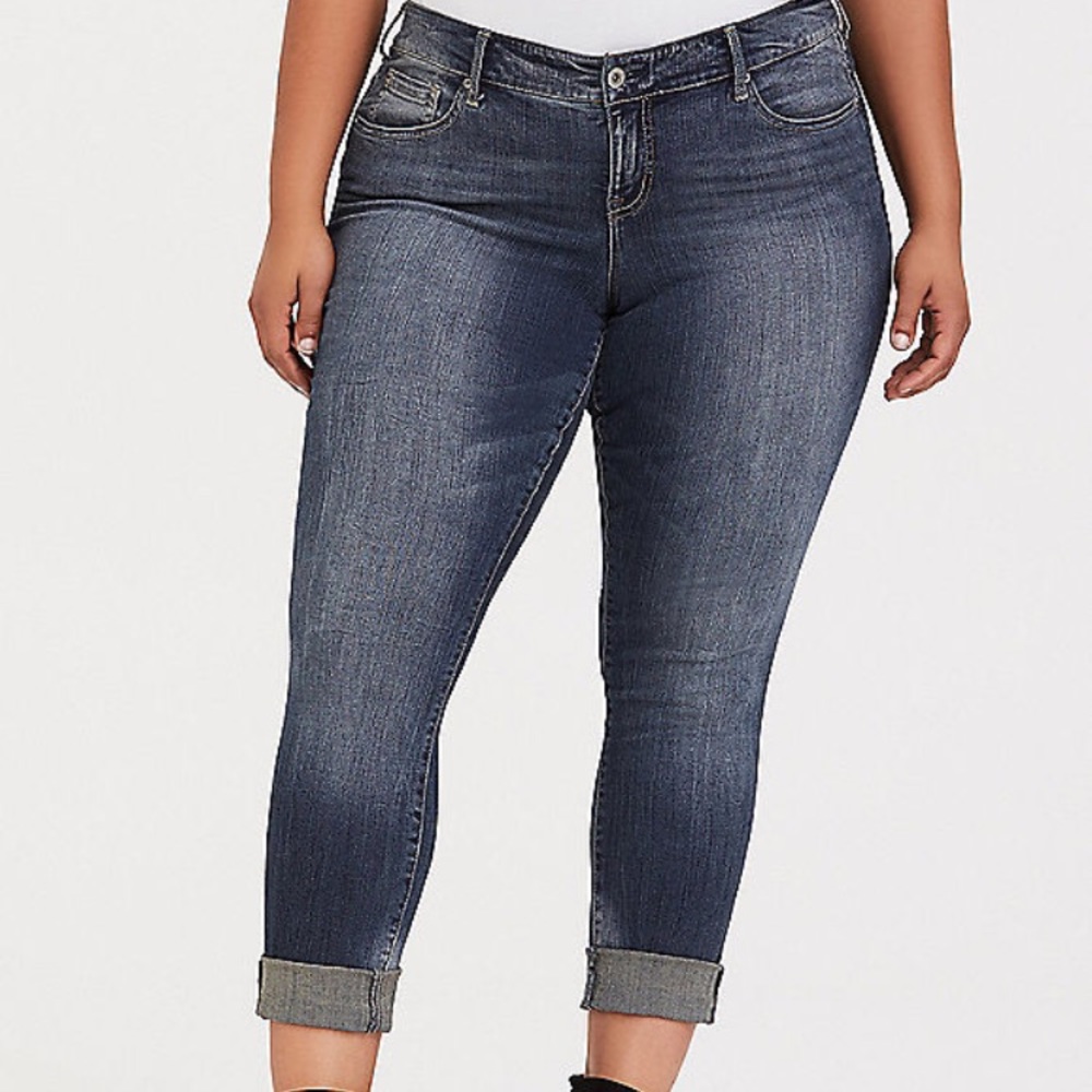 Torrid premium stretch boyfriend jean- medium wash